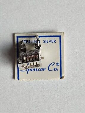 Spencer Co 925 Sterling Silver Vintage Church Charm with Original Jewelry Card